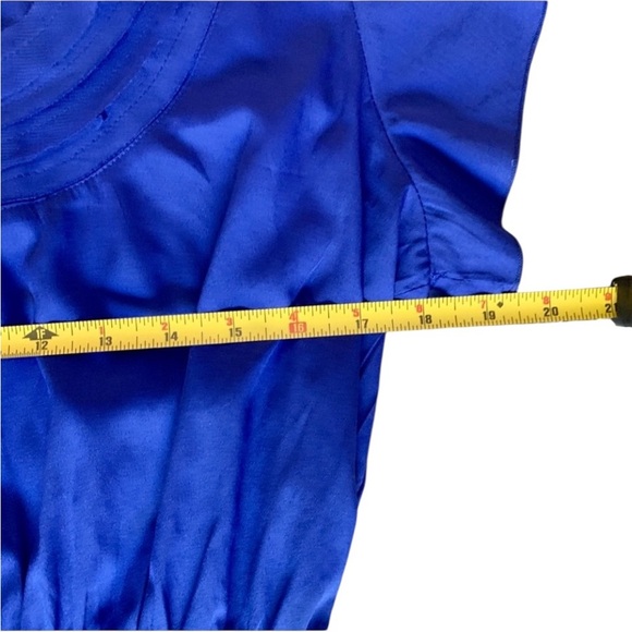 Banana Republic Women’s Blue Short-Sleeved Cinched Waist Dress Size 10 - Picture 8 of 10